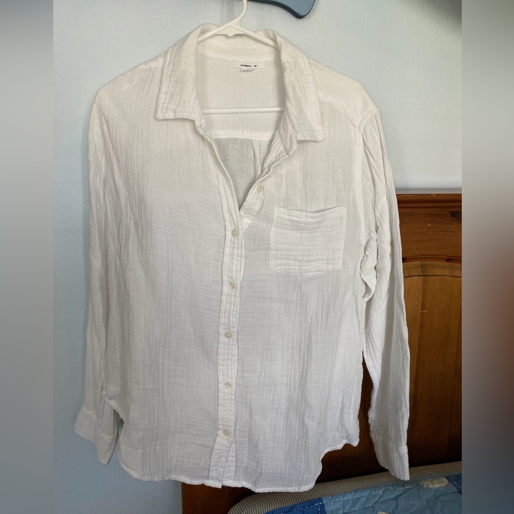 O'Neill Women's White Casual Button Down Shirt - Picture 1 of 5